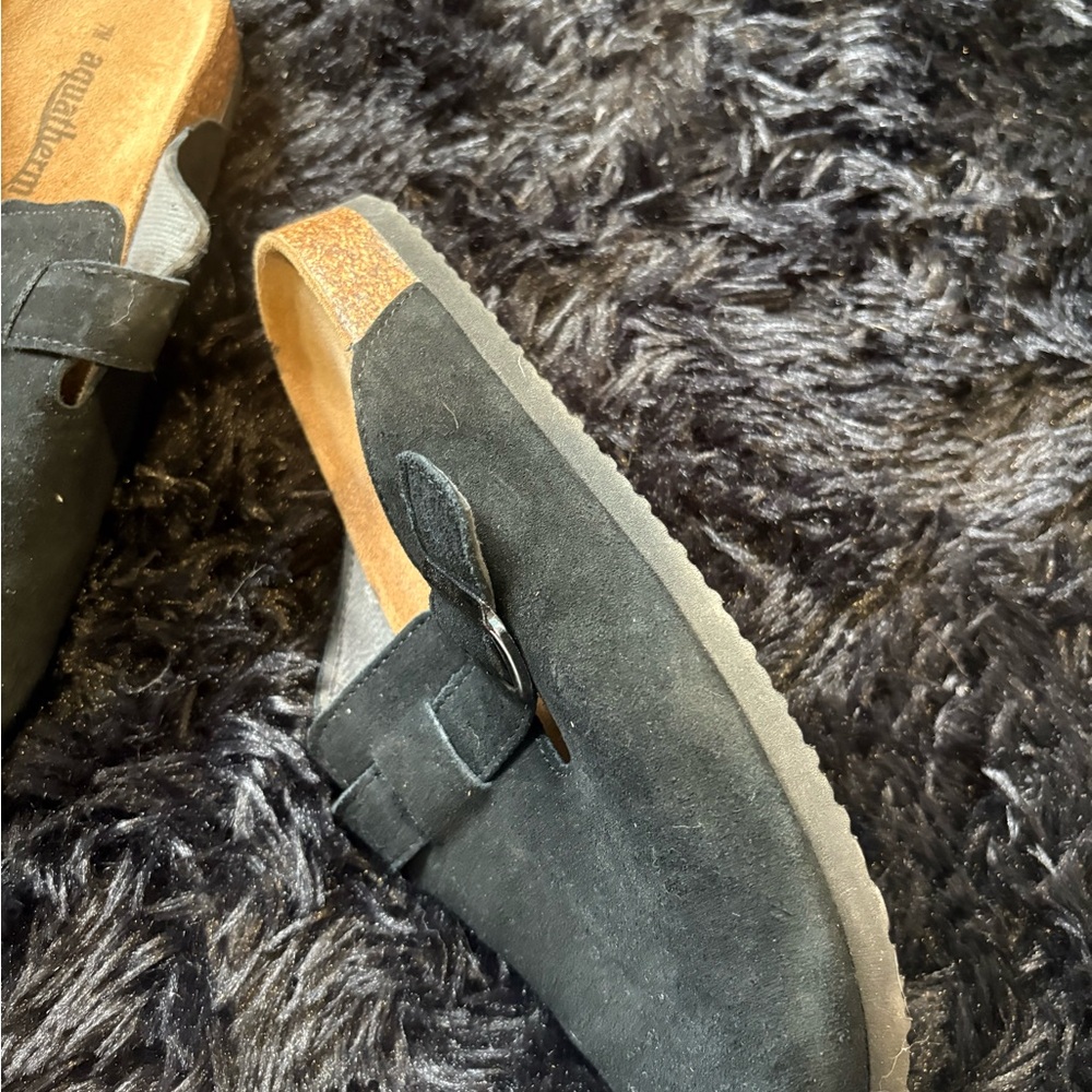 Black Cork Footbed Sandals with Adjustable Buckle Straps - Picture 5 of 9